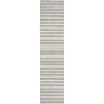 Fawning Two-tone Striped Classic Low-pile Machine-washable Area Rug
